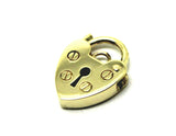 Genuine Small 13.5mm 9ct 9k Yellow Gold Screw Heart Pendant Padlock
