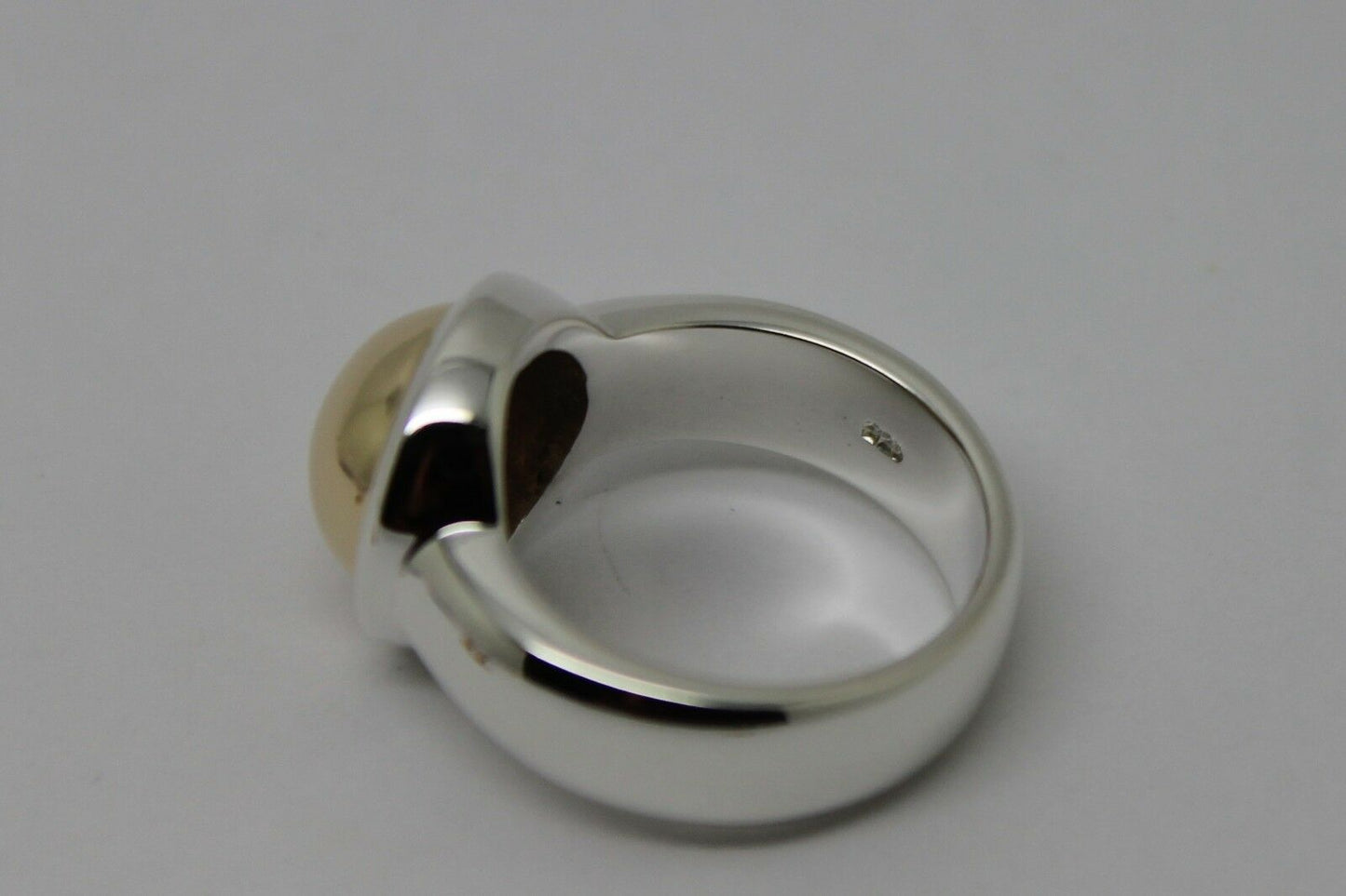 Size Q 1/2  Kaedesigns New Genuine Sterling Silver & 9ct Yellow Gold Half Ball Ring