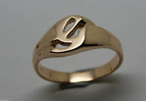 Genuine 9ct 9K Solid Yellow Or Rose Or White Gold 375 Large Initial Ring G