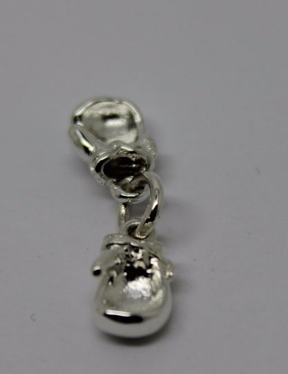 Small 925 Sterling Silver Boxing Gloves One Pair Pendant or Charm 12mm x 6mm