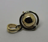 Genuine Sterling Silver & 9ct Yellow Gold Ball 8mm Ball Pendant