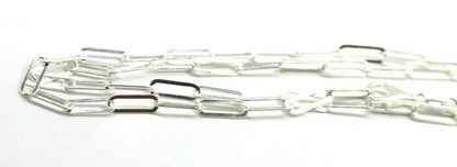 Sterling Silver Paper Clip Link Chain Necklace Pendant 75cm Long 7.7g