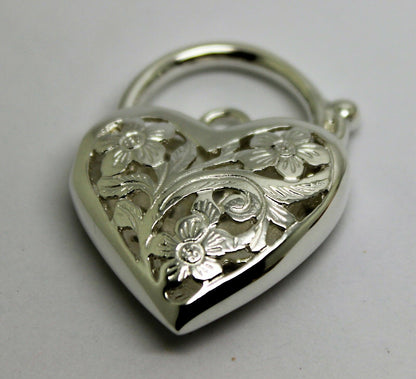 Kaedesigns New Sterling Silver Largest Heavy Large Heart Locket Padlock Filigree