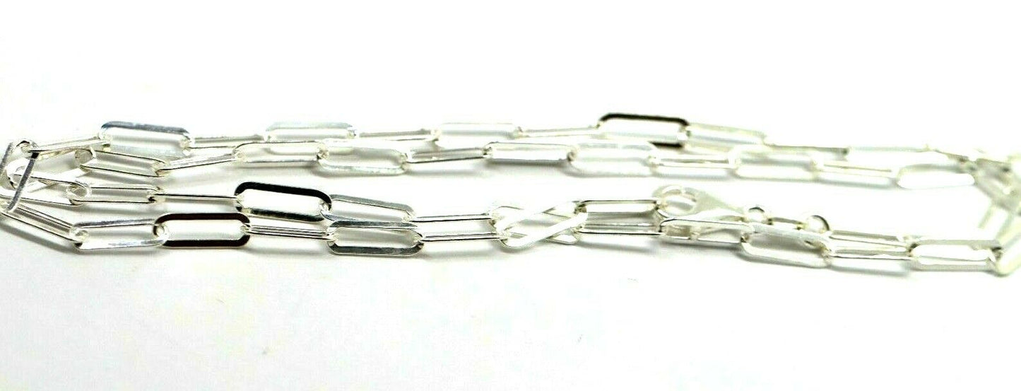 Sterling Silver Paper Clip Link Chain Necklace Pendant 75cm Long 7.7g