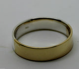9ct Yellow Gold & Sterling Silver 6mm Band Ring Size X *Free Express Post In Oz