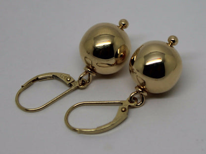 Kaedesigns New 9ct 9k Yellow, Rose or White Gold Continental Hooks 12mm Ball Plain Earrings