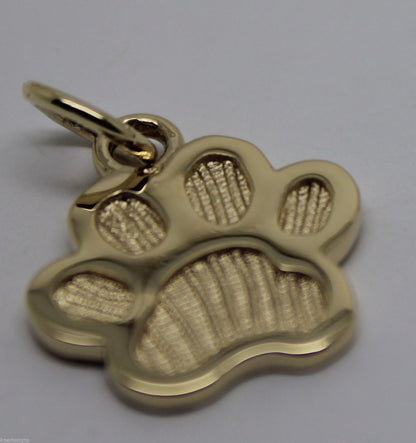 Small 9ct Yellow or Rose or White Gold Dog Animal PAW Pendant or Charm Shield