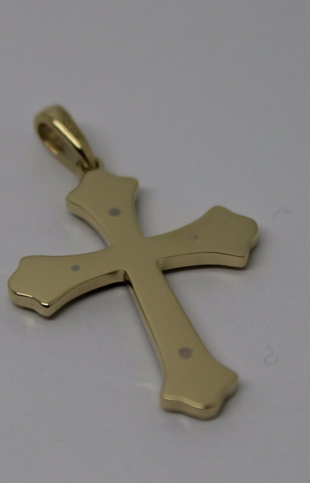 Genuine 18ct 18kt 750 Yellow & White Gold Two Tone Byzantine Cross Pendant 521