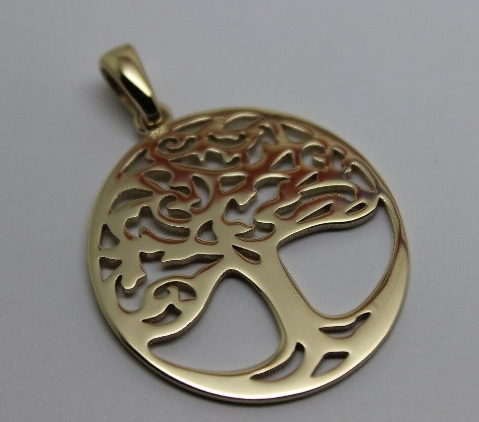 Genuine Heavy Solid 9ct Yellow Or Rose Or White Gold Tree Of Life Large Pendant