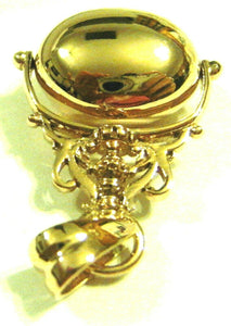 Kaedesigns Genuine New 9ct 9k Yellow, Rose & White Gold Large Oval Ball Spinner Pendant