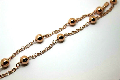 Kaedesigns 9ct 375 Solid Yellow, Rose or White Gold Ball chain 55cm Kerb Curb link Necklace Chain