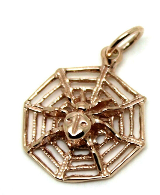 Genuine Solid 9ct 9k 375 Yellow, Rose or White Gold Spider Web Pendant Charm