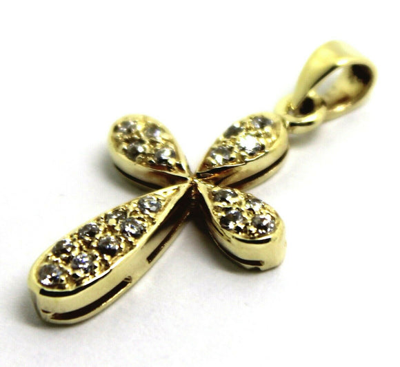 9ct Hallmarked 375 Yellow Gold Cubic Cross Pendant *Free Express Post In Oz**