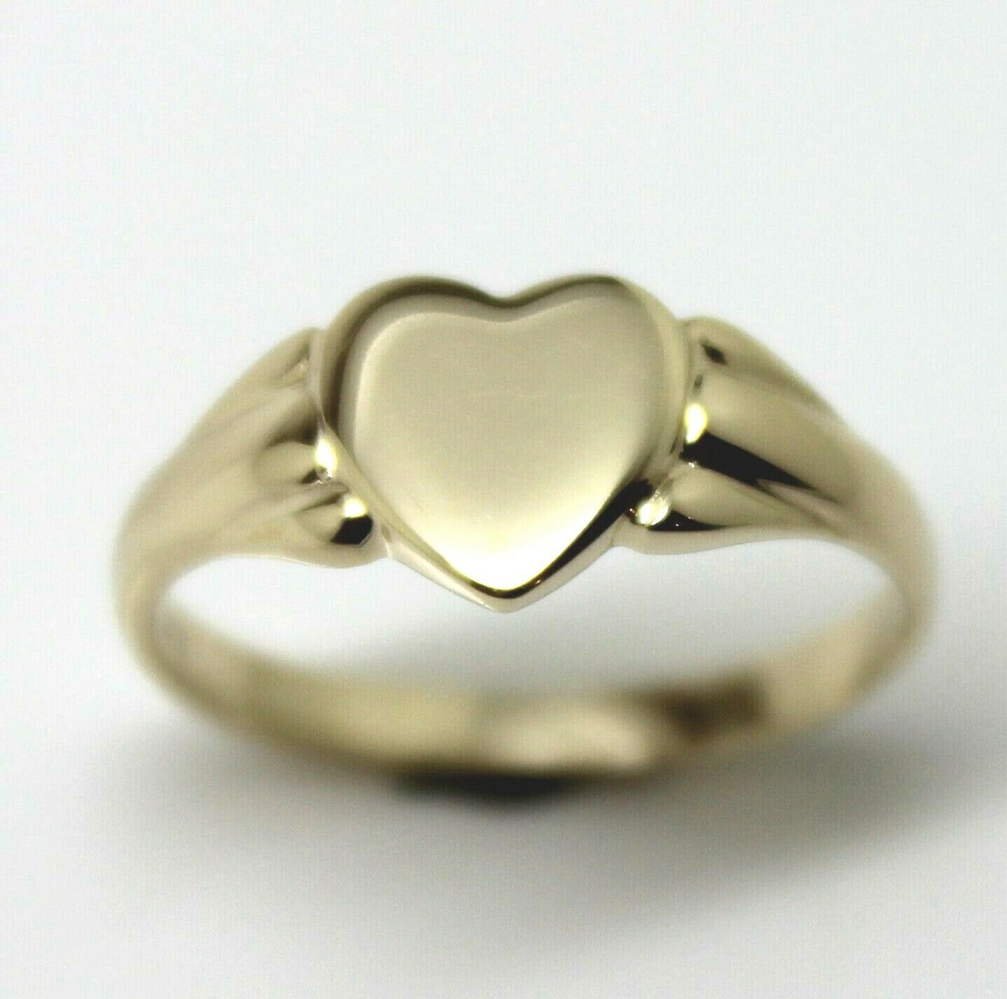 Genuine New Size J Child'S Solid 9ct 9k Yellow, Rose or White Gold Heart Signet Ring