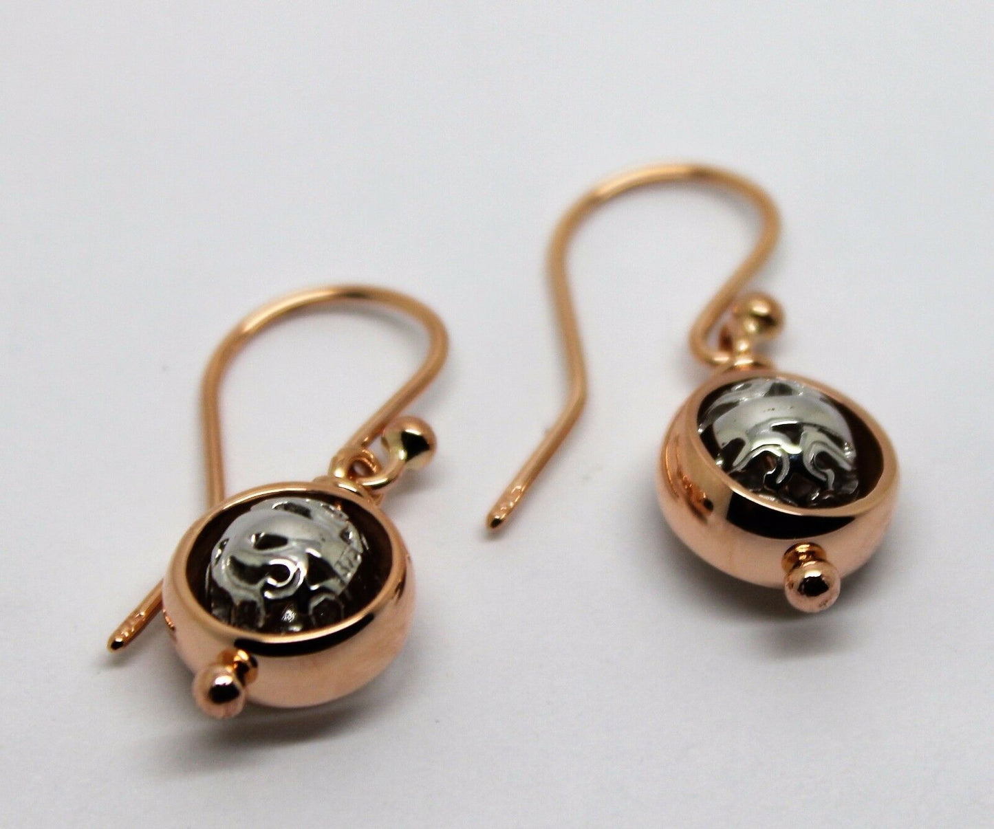 Kaedesigns Genuine 9ct Rose And White Gold Filigree Belcher Ball Earrings