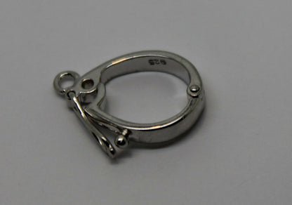 Sterling Silver 925 15mm Enhancer Bail Clasp jump ring & safety latch