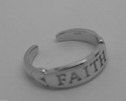 Kaedesigns, Genuine New Solid Sterling Silver 925 Faith Toe Ring