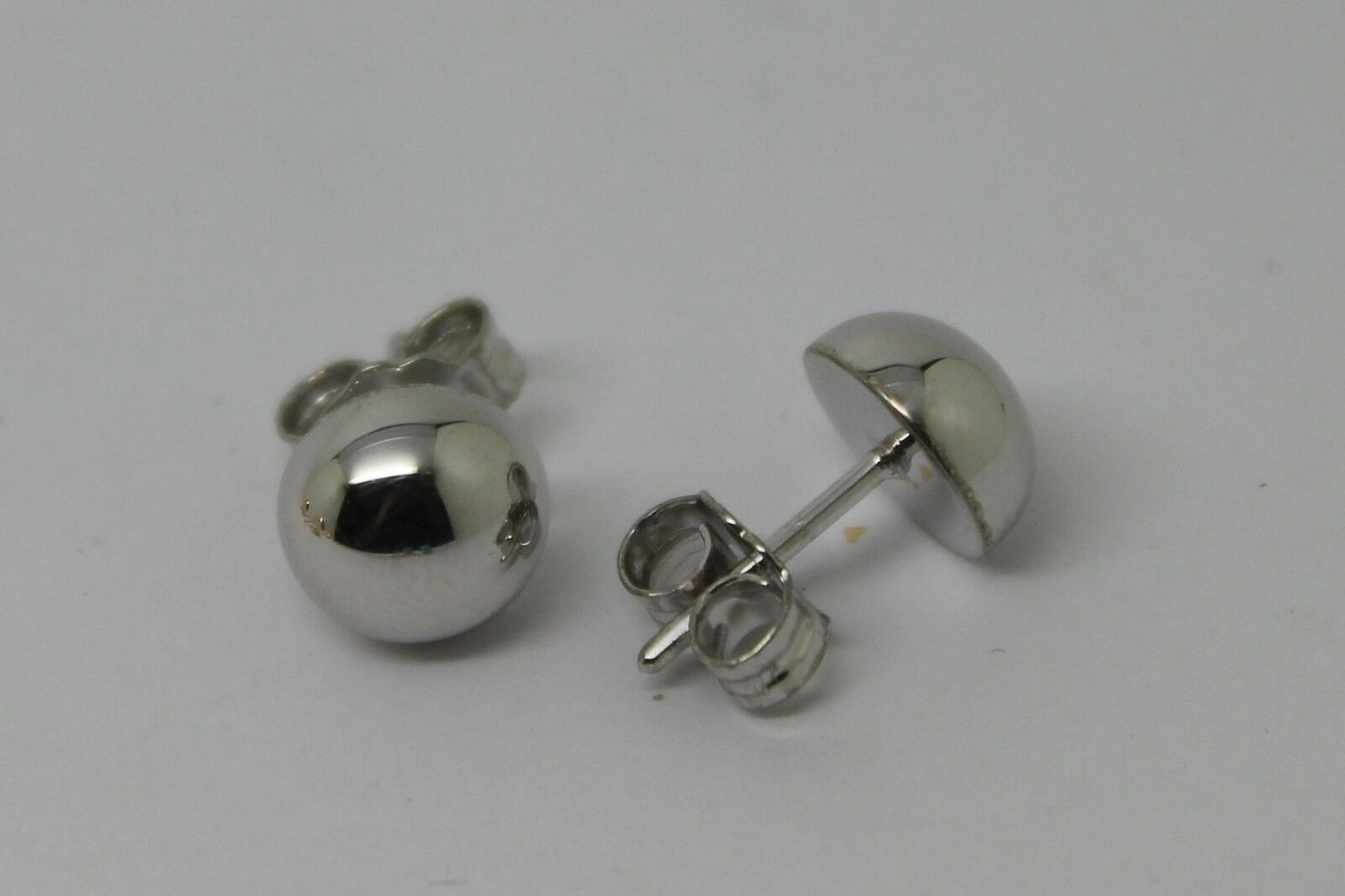 Genuine New 9ct Yellow, Rose or White Gold Euro Half 8mm Ball Stud Earrings