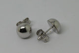 Genuine New 9ct Yellow, Rose or White Gold Euro Half 8mm Ball Stud Earrings