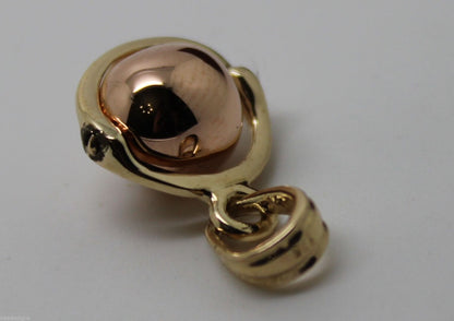 Genuine 9ct 9k Rose & Yellow Gold 8mm Ball Drop Pendant