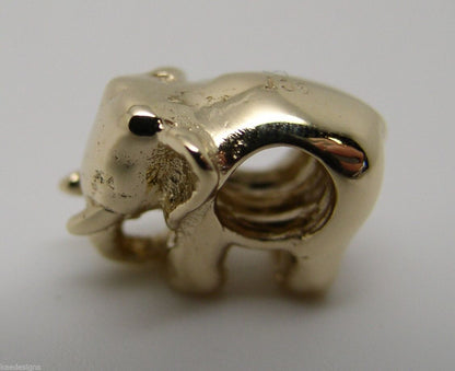 Kaedesigns, 9ct Yellow Or Rose Or White Gold Or Silver Elephant Bead Charm