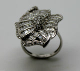 18Ct 750 Flower Cubic Zirconia White Gold Dress Ring *Free Express Post In Oz*