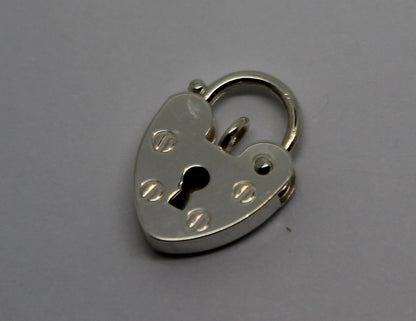 Genuine Small 11mm Sterling Silver 925 Screw Heart Pendant Padlock