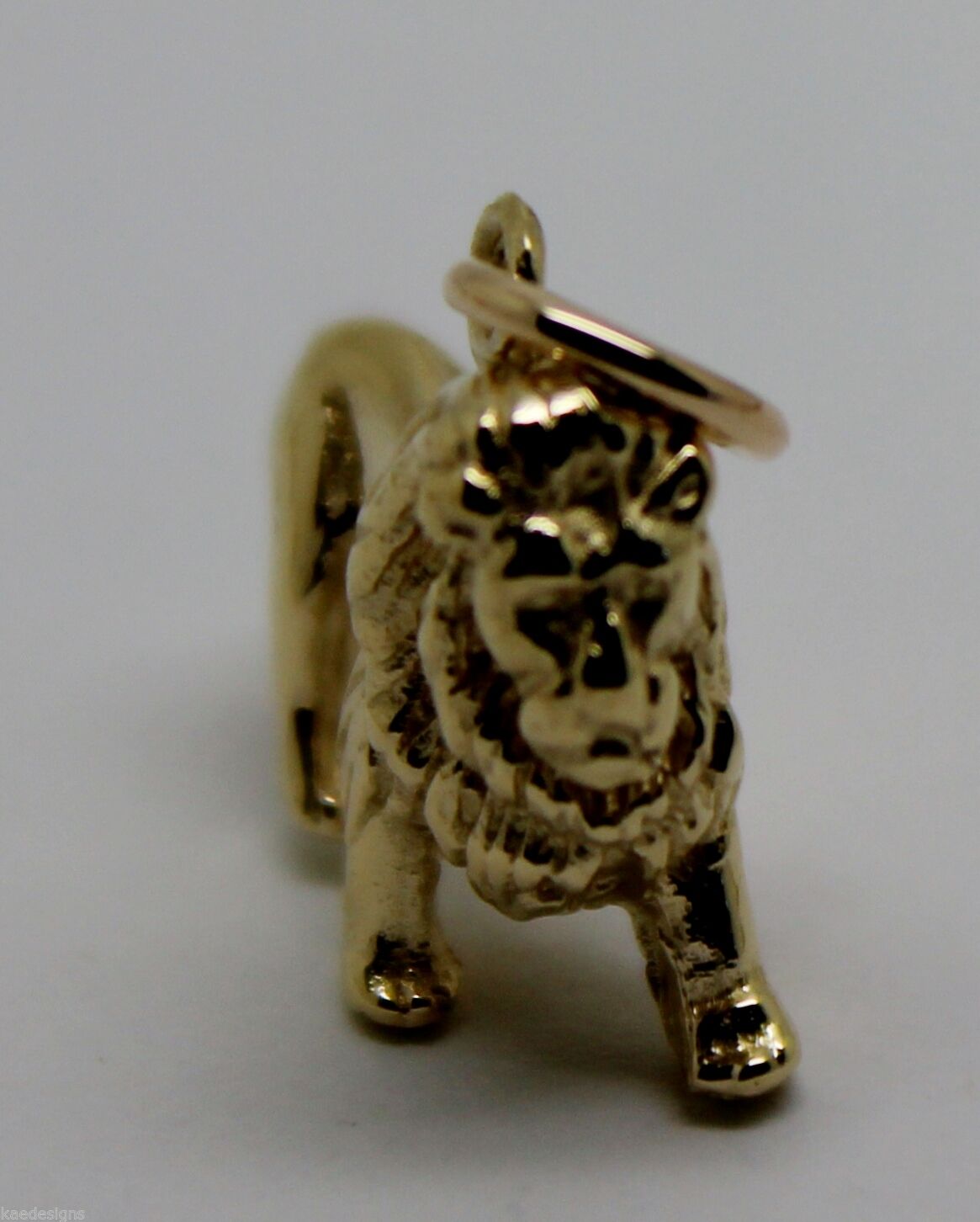 Kaedesigns, Heavy 3D 9ct Yellow Or Rose Or White Gold Lion Charm Or Pendant