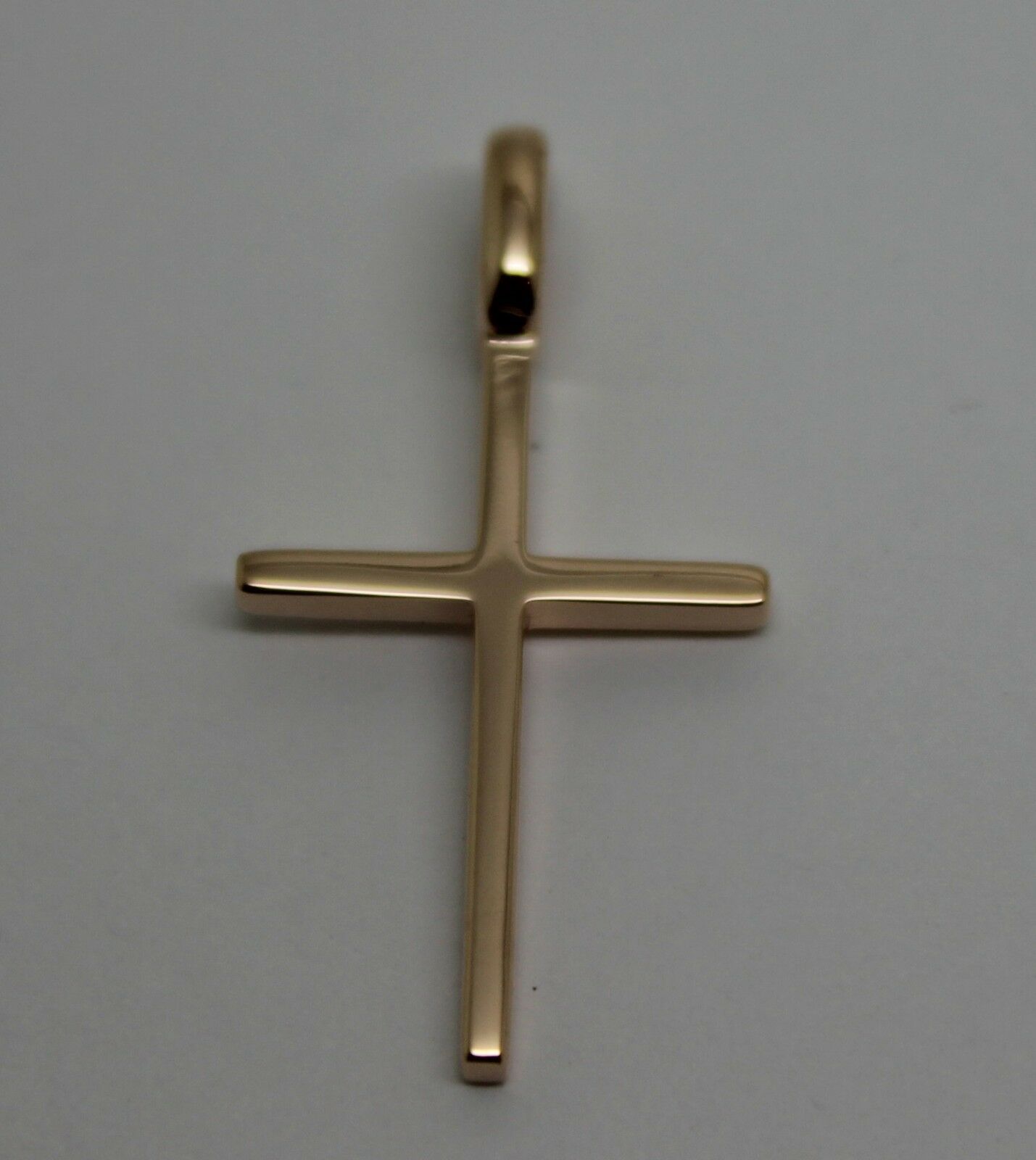 Genuine Solid New 9ct 9K Yellow, Rose or White Gold Thin Plain Cross Pendant