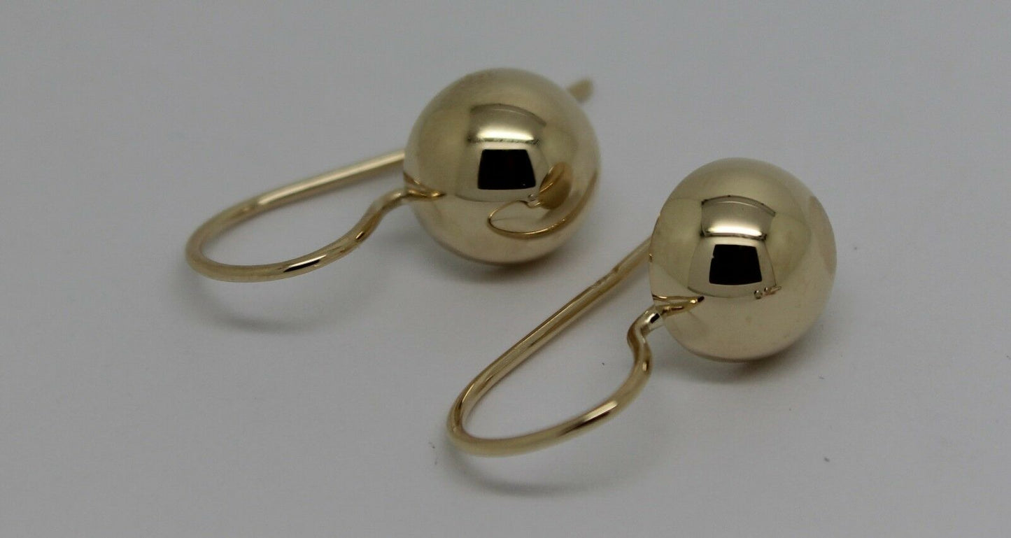 Kaedesigns New 9ct Solid Yellow, Rose Or White Gold 10mm Half Plain Ball Earrings