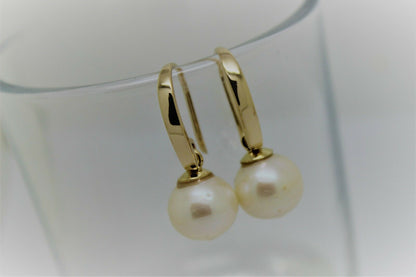 Kaedesigns New Genuine 9ct 9k Yellow, Rose or White Gold 10mm Freshwater Pearl Ball Earrings