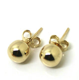 Genuine 18ct 750 Yellow, Rose or White Gold 8mm Stud Ball Earring