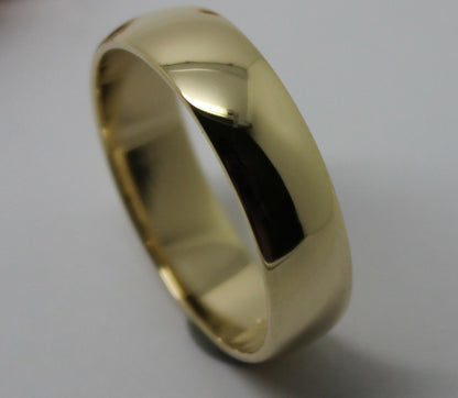 6mm Genuine Solid 9ct 9k Yellow Gold Wedding Band Ring Size N/7 To Z+4/15