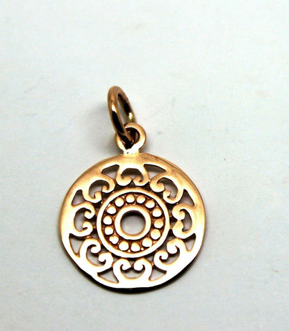 Kaedesigns Genuine New Genuine 9ct Yellow, Rose or White Gold Circle Filigree Pendant