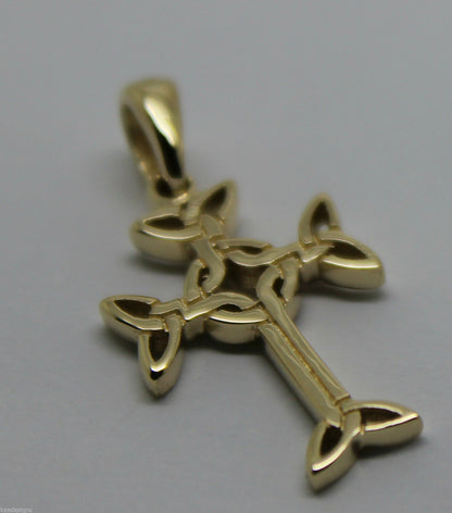 Genuine New Small 9ct Yellow Or Rose Or White Gold Celtic Cross Pendant