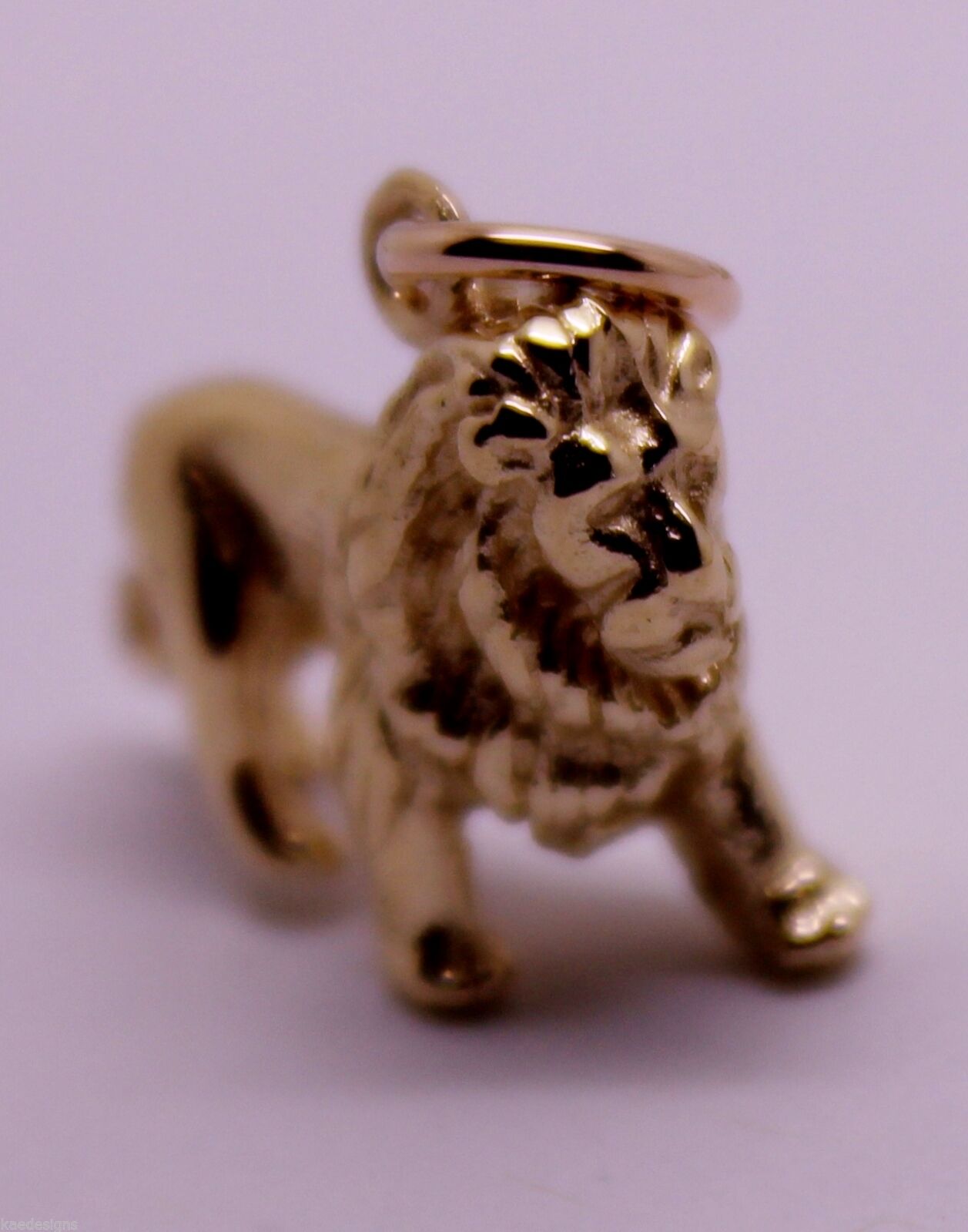 Kaedesigns, Heavy 3D 9ct Yellow Or Rose Or White Gold Lion Charm Or Pendant