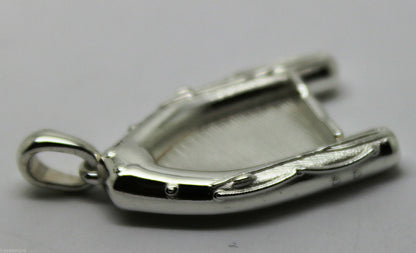 Sterling Silver Solid 925 Dinghy Raft Small Boat Pendant