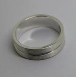 Genuine Solid Sterling Silver 925 Brushed Wedding Band Ring Hallmarked 925