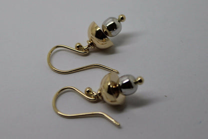 Kaedesigns Genuine 9ct 9k Yellow & White Gold Fancy Hook Earrings