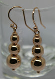 Kaedesigns 9ct 9k Yellow Or White Or Rose Gold 375 Three Ball Drop Ball Earrings