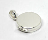 Genuine Sterling Silver Small Flat Round Plain Locket With 2 Photos