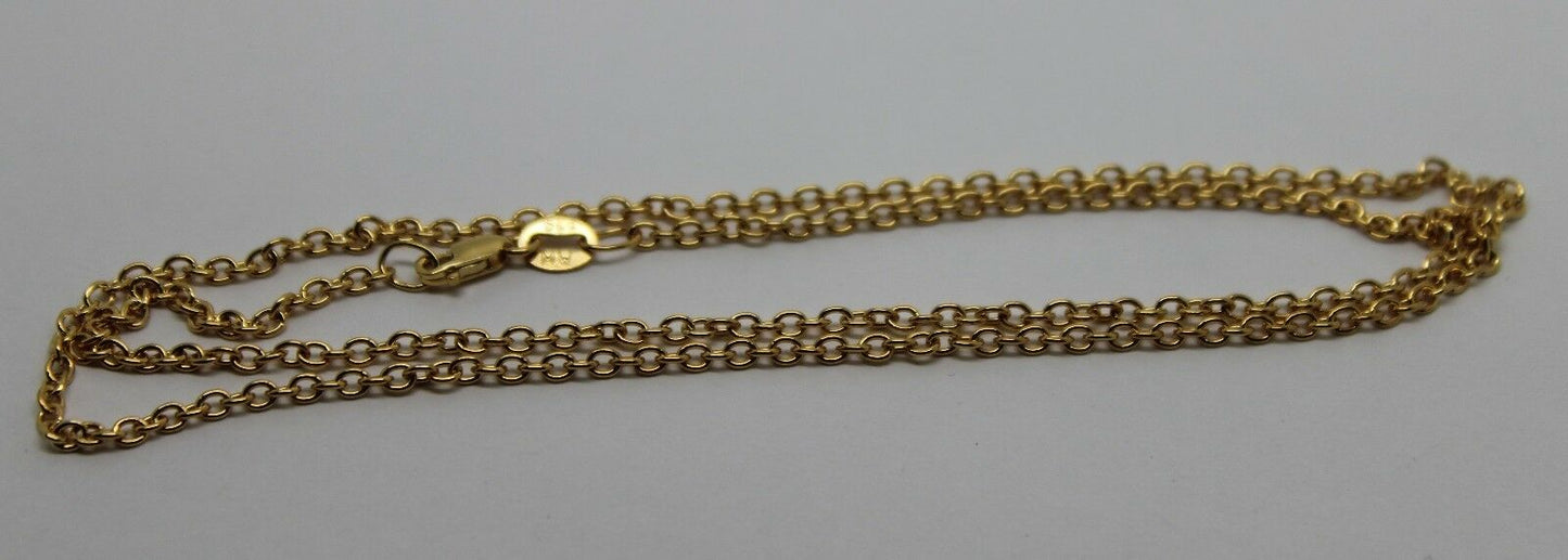 9ct Yellow Gold Belcher / Cable Chain Necklace 45cm 2.57grams