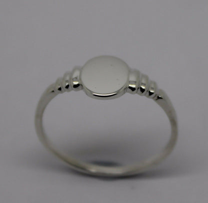 Small New Sterling Silver Oval Signet Ring Size M 1/2