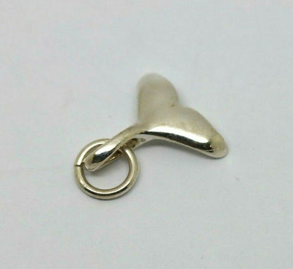 Genuine Sterling Silver 925 Small Whale Tail Solid Pendant Charm