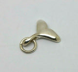 Genuine Sterling Silver Small Whale Tail Solid Pendant Charm