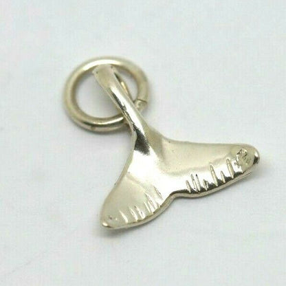 Genuine Sterling Silver 925 Small Whale Tail Solid Pendant Charm