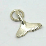 Genuine Sterling Silver Small Whale Tail Solid Pendant Charm