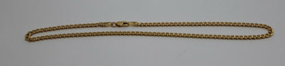 Genuine 9ct Solid Yellow Gold 25cm Kerb Curb Anklet Belcher