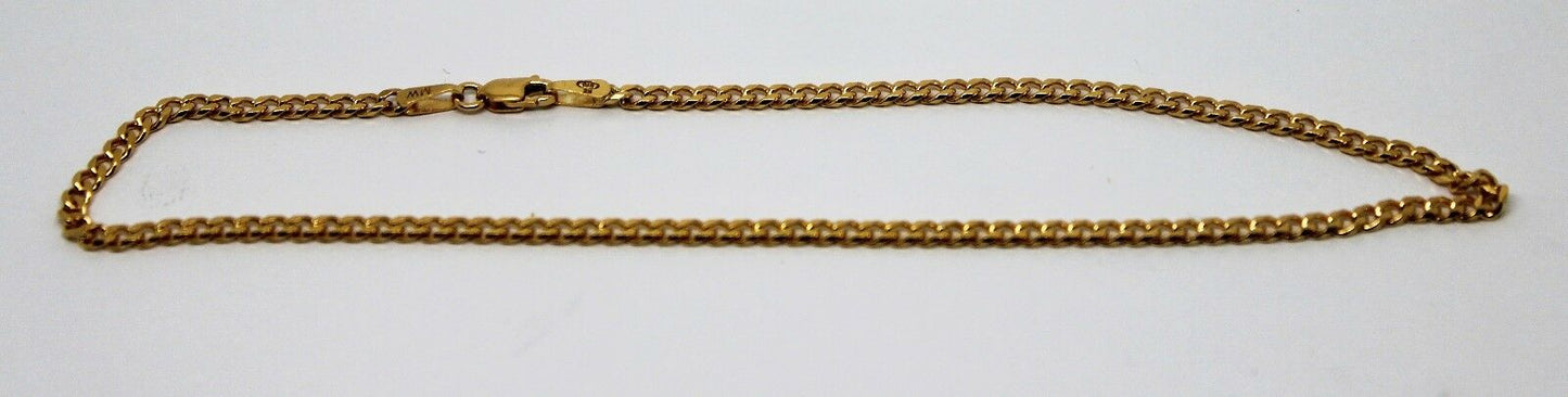 Genuine 9ct Solid Yellow Gold 25cm Kerb Curb Anklet Belcher