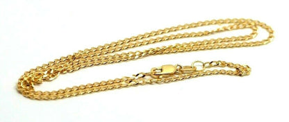 Genuine 9ct Yellow or Rose Gold Diamond Cut Long Curb Necklace / Chain 50cm